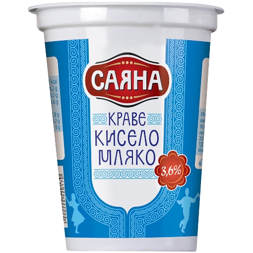 Снимка на Кисело краве  мляко  3,6% Саяна 400г.