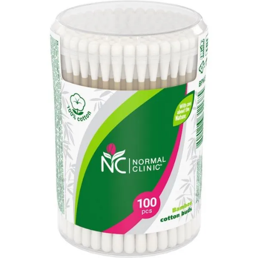 Снимка на Клечки за Уши NORMAL CLINIC ZIP 100бр бамбукови