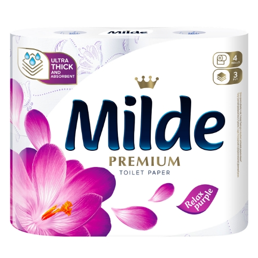 Снимка на Тоалетна хартия Milde 4бр Purple