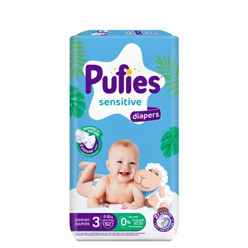 Снимка на Пелени Pufies 62бр Sensitive