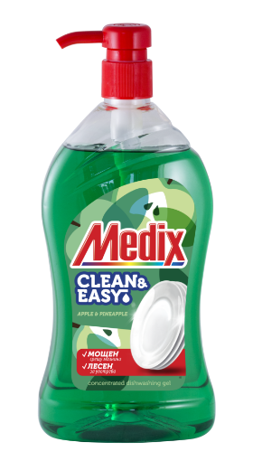 Снимка на Препарат за съдове MEDIX CLEAN & EASY Apple & Pineapple 800мл помпа