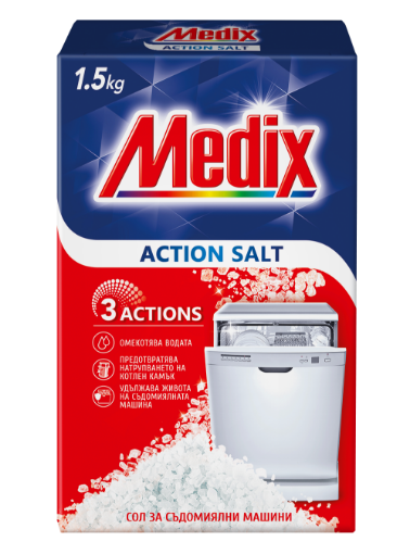 Снимка на Сол за съдомиялна машина MEDIX ACTION SALT  1.5кг