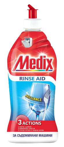 Снимка на Препарат за изплакване на съдове в съдомиялна машина MEDIX RINSE AID 415мл