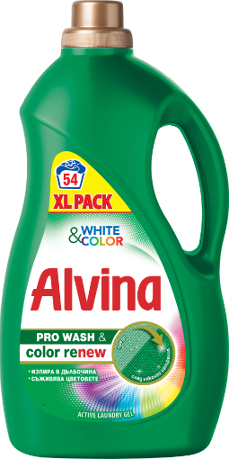 Снимка на Течен перилен препарат Alvina Color&White 2.7л 54 пранета