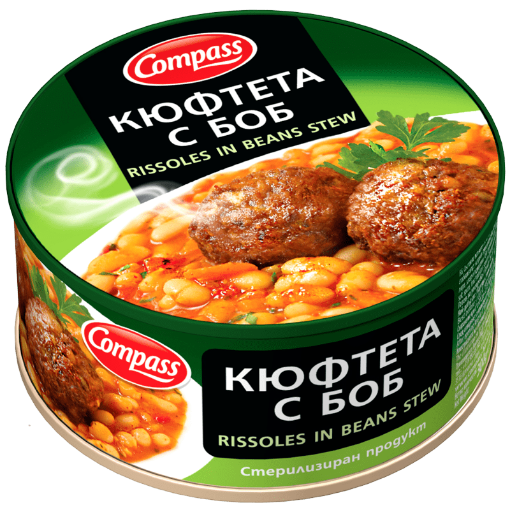 Снимка на Консерва Compass 300г кюфтета с боб