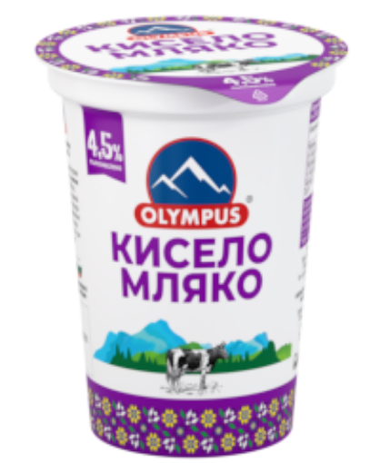 Снимка на Кисело мляко 4,5% Olympus 400г