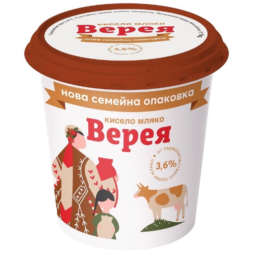 Снимка на Кисело мляко краве 3,6% Верея  1кг
