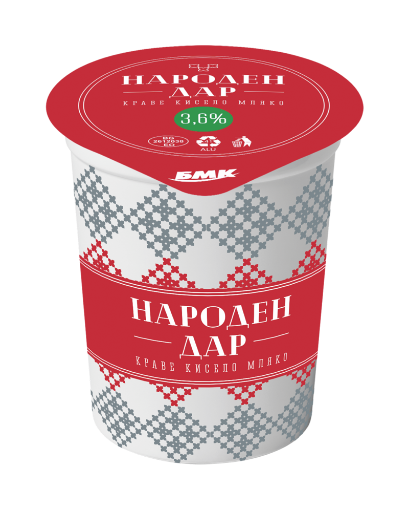 Снимка на Кисело мляко краве 2% Народен дар 400г