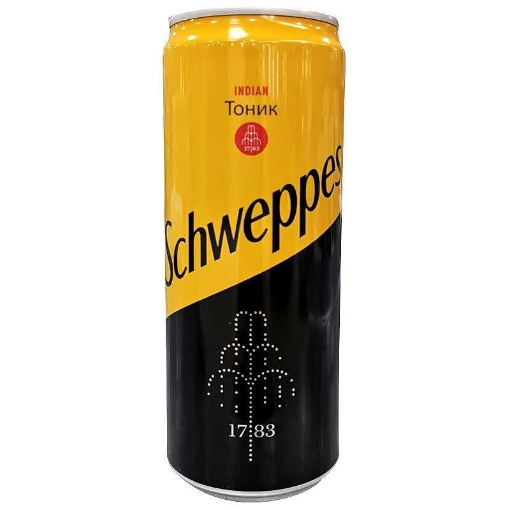 Снимка на Газирана безалкохолна напитка Schweppes тоник 330мл битер лимон кен