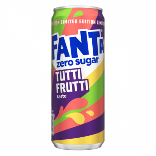 Снимка на Газирана безалкохолна напитка Fanta Tutti Frutti 330мл без захар кен