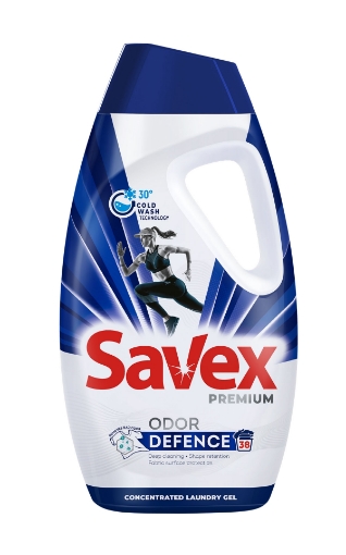 Снимка на Течен перилен препарат Savex Premium 1,7л/38 пранета Odor Defence