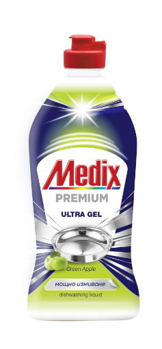 Снимка на Препарат за съдове Mеdix Premium Gel  415мл зелена ябълка