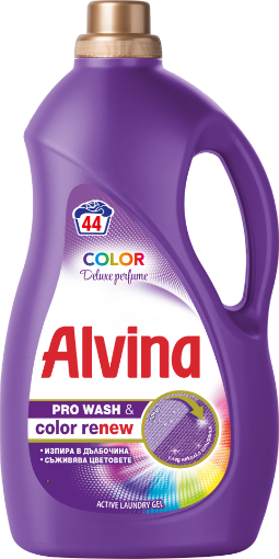 Снимка на Течен перилен препарат Alvina Deluxe Perfume 900мл/18пранета  Color