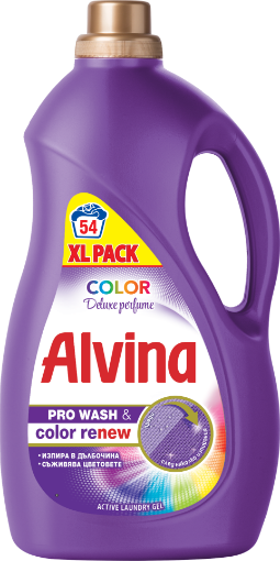 Снимка на Течен перилен препарат Alvina Deluxe Perfume 2.7л/54 пранета Color
