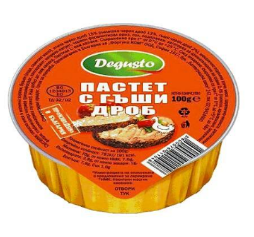 Снимка на Пастет Degusto 100г гъши дроб