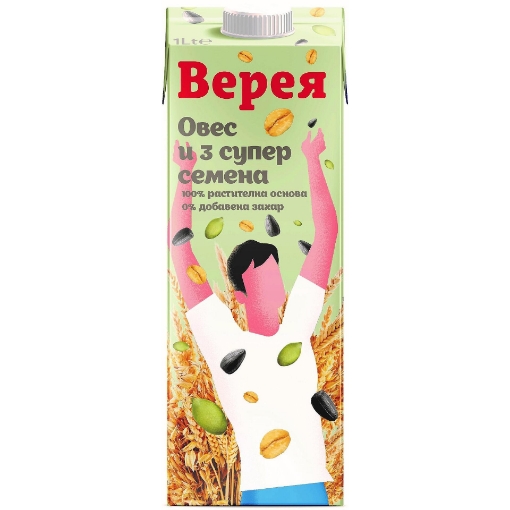 Снимка на Напитка ядкова Верея 1л овес и супер семена
