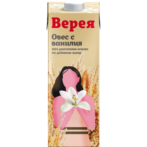Снимка на Напитка ядкова Верея 1л овес с ванилия