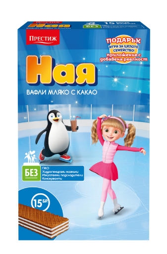Снимка на Вафли Ная 375г/15бр мляко с какао