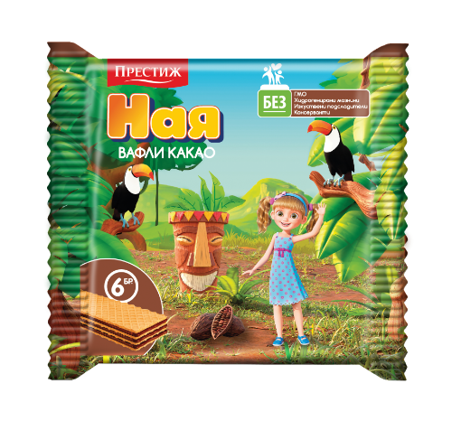 Снимка на Вафли Ная 140г/6бр какао
