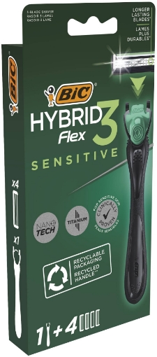 Снимка на Система за бръснене BIC flex 4 hybrid  Sensative 1+4