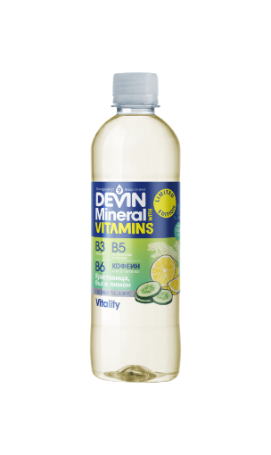 Снимка на Вода витаминна Devin 475л краставица, бъз и лимон