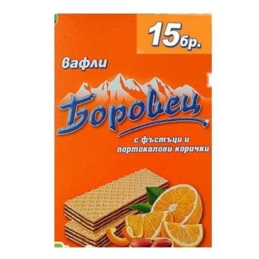 Снимка на Вафли Боровец 350г/ 15бр с портокалов крем