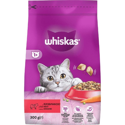 Снимка на Храна за коте Whiskas 300г 1+ говеждо месо
