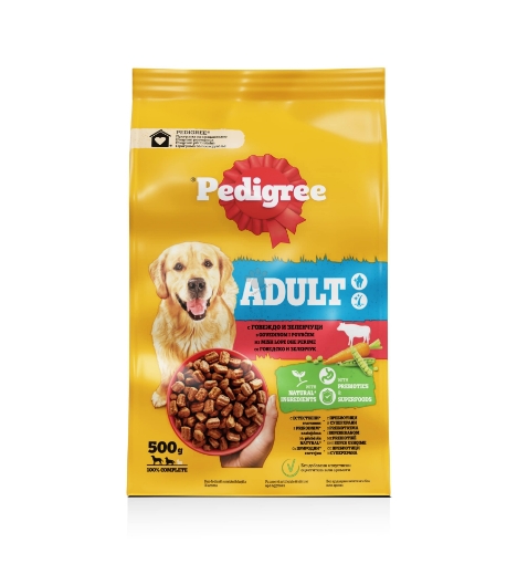 Снимка на Храна за куче Pedigree 500г Adult говеждо и зеленчуци
