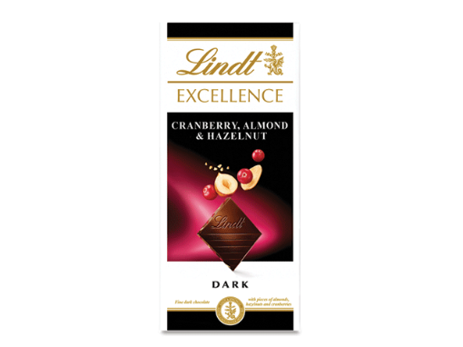 Снимка на Шоколад Lindt 100г Dark боровинка, лешник и бадем