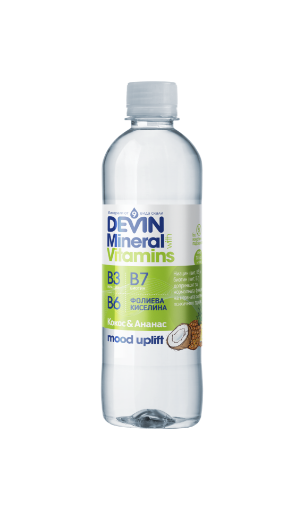Снимка на Вода витаминна Devin 475л кокос и ананас
