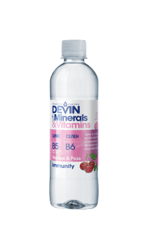 Снимка на Вода витаминна Devin 475л череша и роза