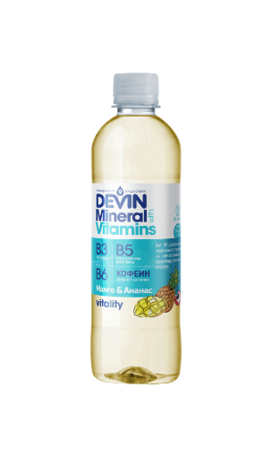 Снимка на Вода витаминна Devin 475л манго и ананас