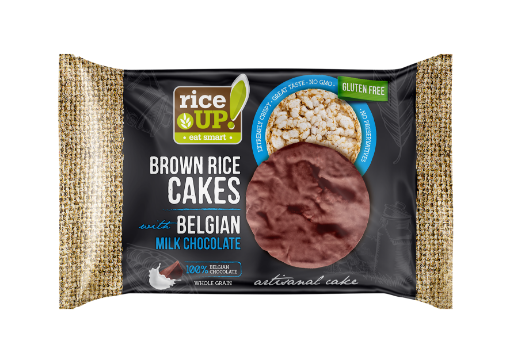 Снимка на Оризови бисквити RiceUP! 90г белгийски млечен шоколад