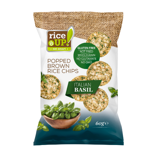 Снимка на Оризов чипс RiceUP! 60г италиански босилек