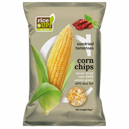 Снимка на Царевичен чипс RiceUP! 60г сушени домати