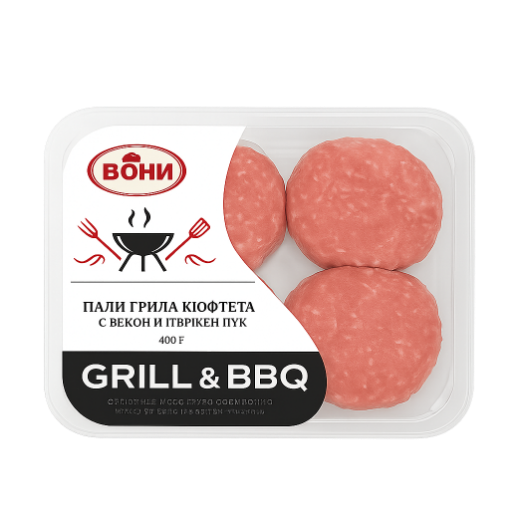 Снимка на Кюфтета свински Бони 400г бекон и лук