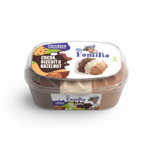 Снимка на Сладолед FAMILLIA 433г лешник, бисквита и какао