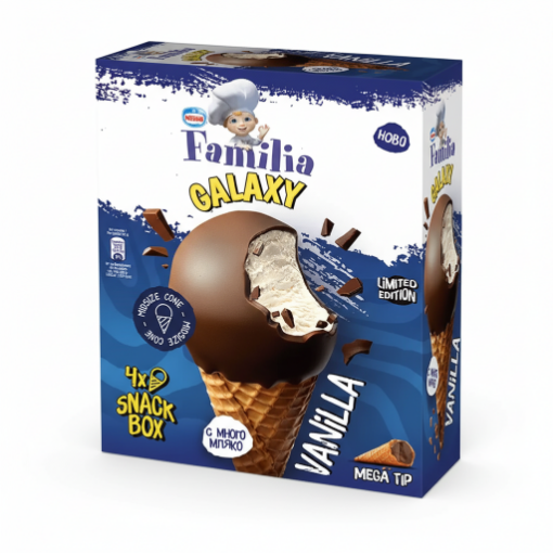 Снимка на Сладолед FAMILLIA Galaxy 4бр х 90мл Multipack  ванилия