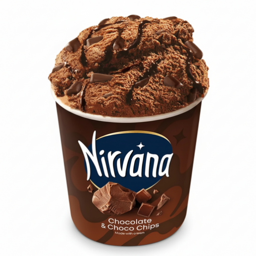Снимка на Сладолед Nirvana 420мл шоколад и шоко чипс
