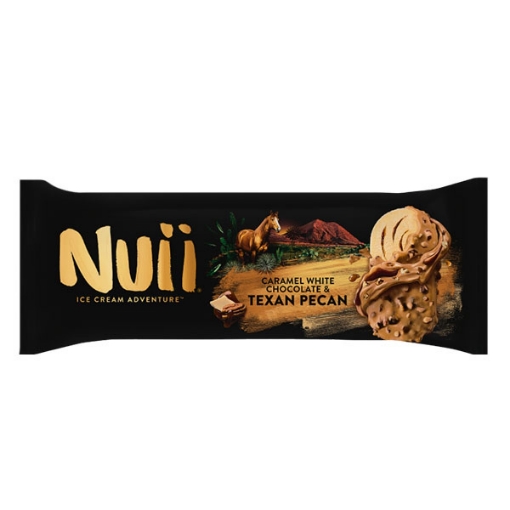Снимка на Сладолед Nuii 90мл карамел и бял шоколад, тексаски пекан