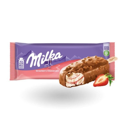 Снимка на Сладолед Milka 90мл стик,  чийзкейк