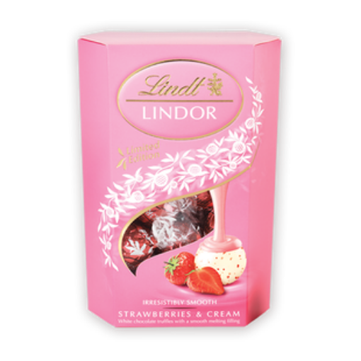 Снимка на Бонбони шоколадови Lindor 200г ягода и сметана