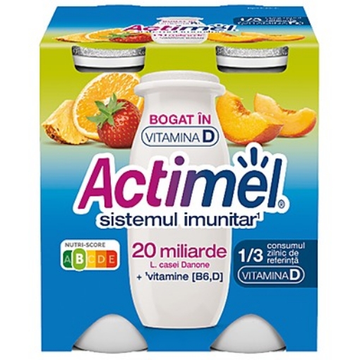 Снимка на Млечна напитка Actimel Kids 4x100г ягода и банан