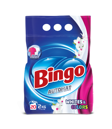 Снимка на Прах за пране Bingo 2кг White&Colors